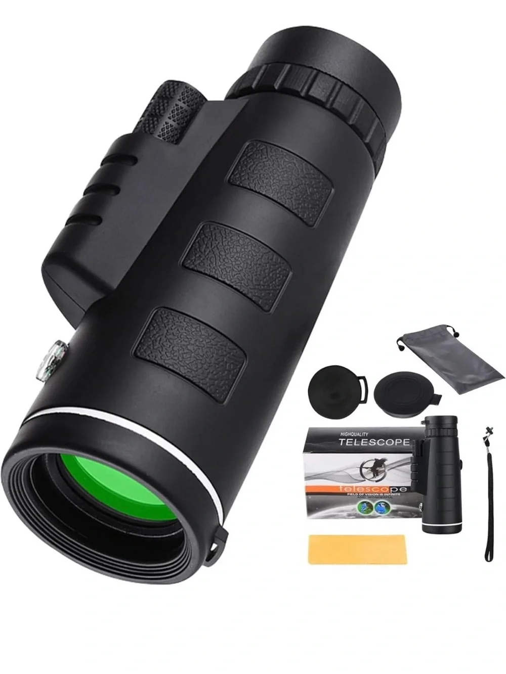 40x60 HD Monocular Telescope with Low Light Vision for Adventurers and Explorers